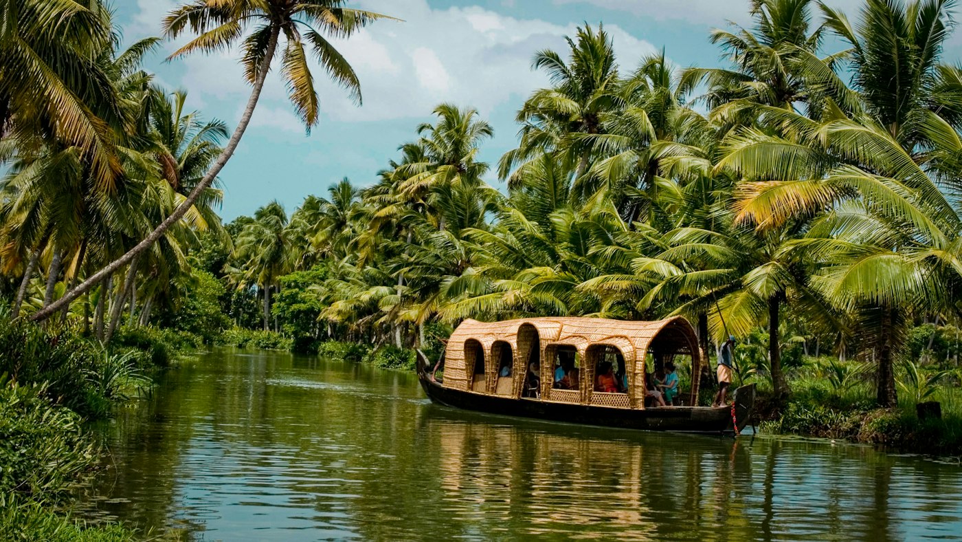Kerala’s backwaters and green landscape